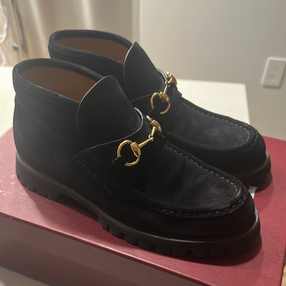 Gucci Horsebit Suede ankle boot